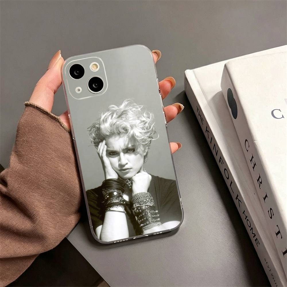 Sängerin M-Madonna Handyhülle für iPhone 17, 16, 15, 14, 13, 12, 11 Plus, Pro Max Weiche Transparente Hülle