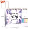 Standing Desk Calendar 2026 Aesthetic Art Calendar January 2026-Dec 2026 Planner Calendar for Organizing & Planning a 1pcs Pen