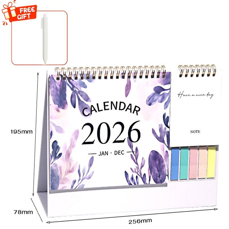 Standing Desk Calendar 2026 Aesthetic Art Calendar January 2026-Dec 2026 Planner Calendar for Organizing & Planning a 1pcs Pen