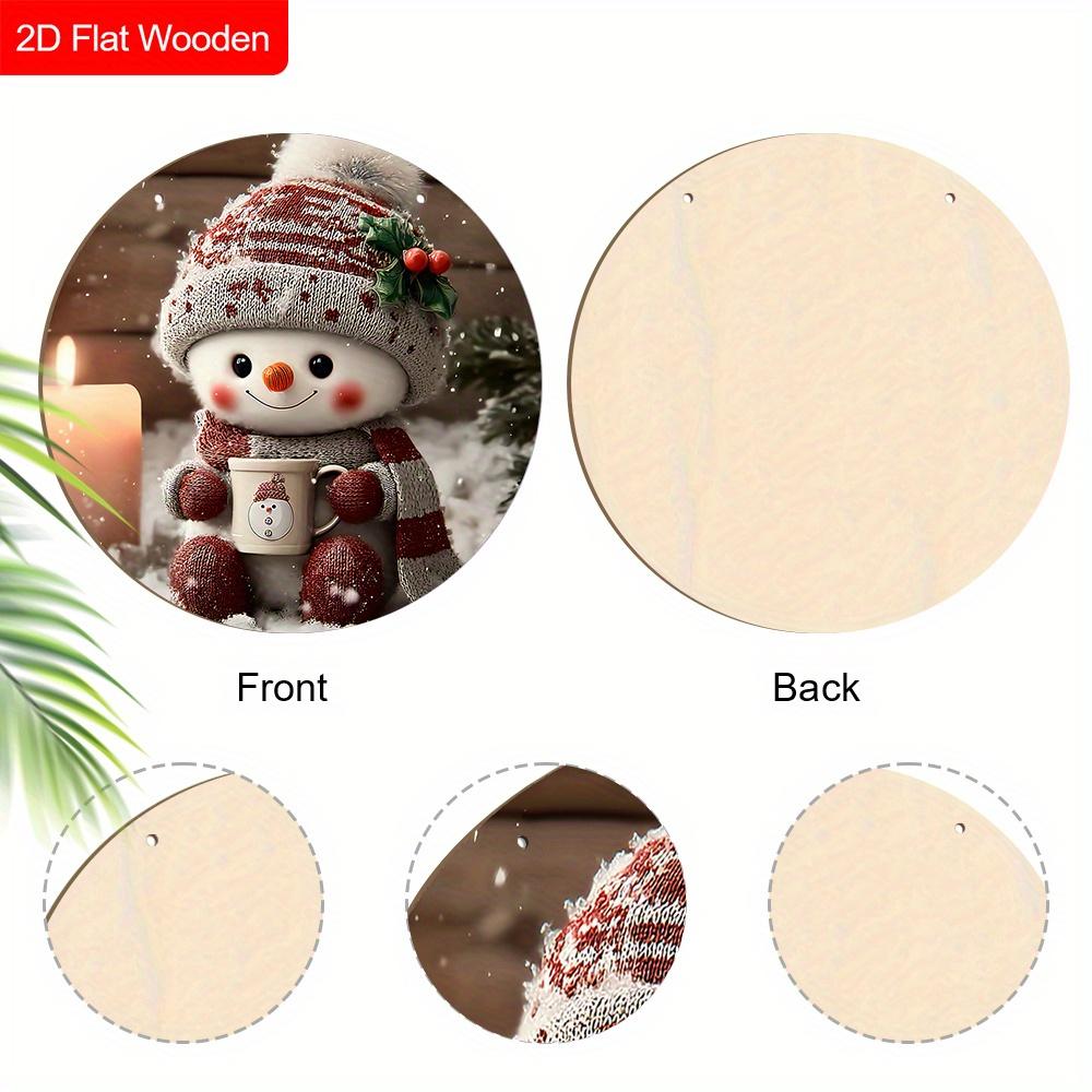 Warm Winter Wooden Christmas Sign - Unique Figurine Ornaments with Adorable Snowman Pattern - Ideal for Front Door, Yard, Porch, Wall Decor