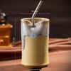 Nordic Creative Retro Ceramic Coffee Cup - Irregular Straight Cylinder Design, Coarse Pottery Finish, Straw Mug Style.