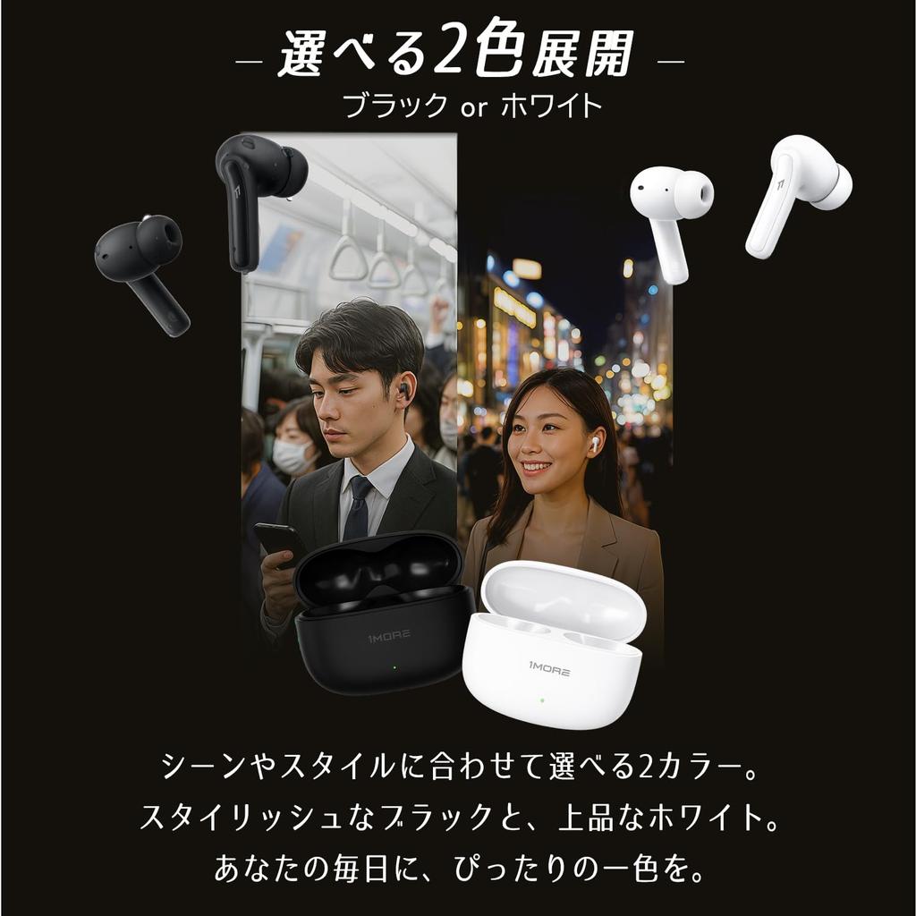 1MORE TWS Earphone Q21 Bluetooth 5.4 Wireless Earbuds, IPX5 Waterproof, AI Dual Mic, Hi-Res Wireless, 22 Hours Playtime, Fast Charging, Simultaneous