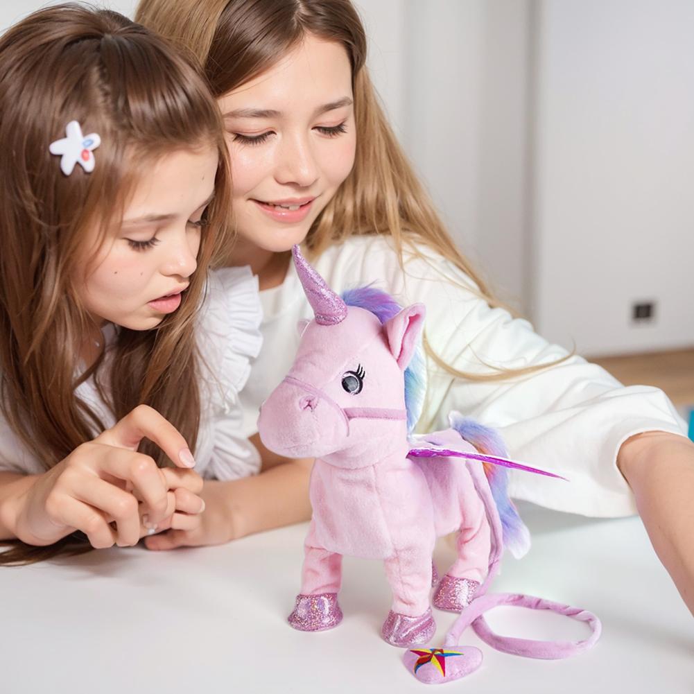 Electric Plush Horse Toy Cute Horse Plushies Creative Music Little Horse Toy Battery Operated PP Cotton for Birthday Gifts