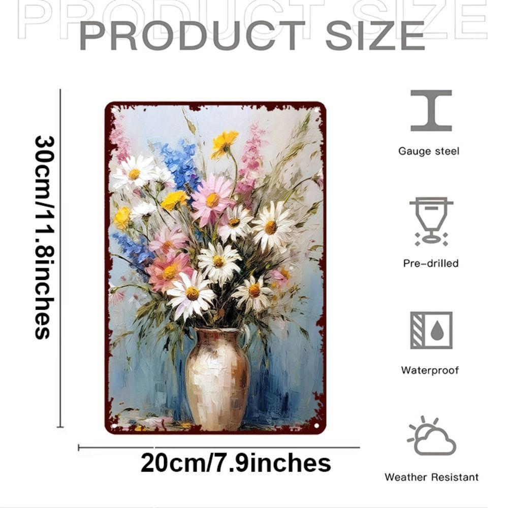 Metal Sign Bee Flower Nature Sunflower 20x30cm Wall Decor