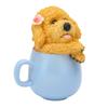 Originality Cup Dog Ornament Synthetic Resin Crafts Garden Decoration for Home YardYellow