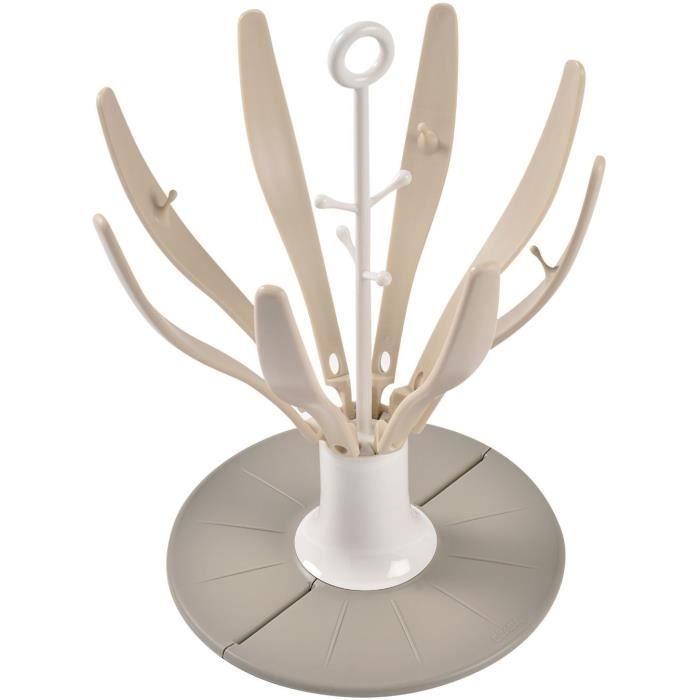 Egoutte-biberons pliable Flower - BEABA - Jusqu'à 8 biberons - Argile