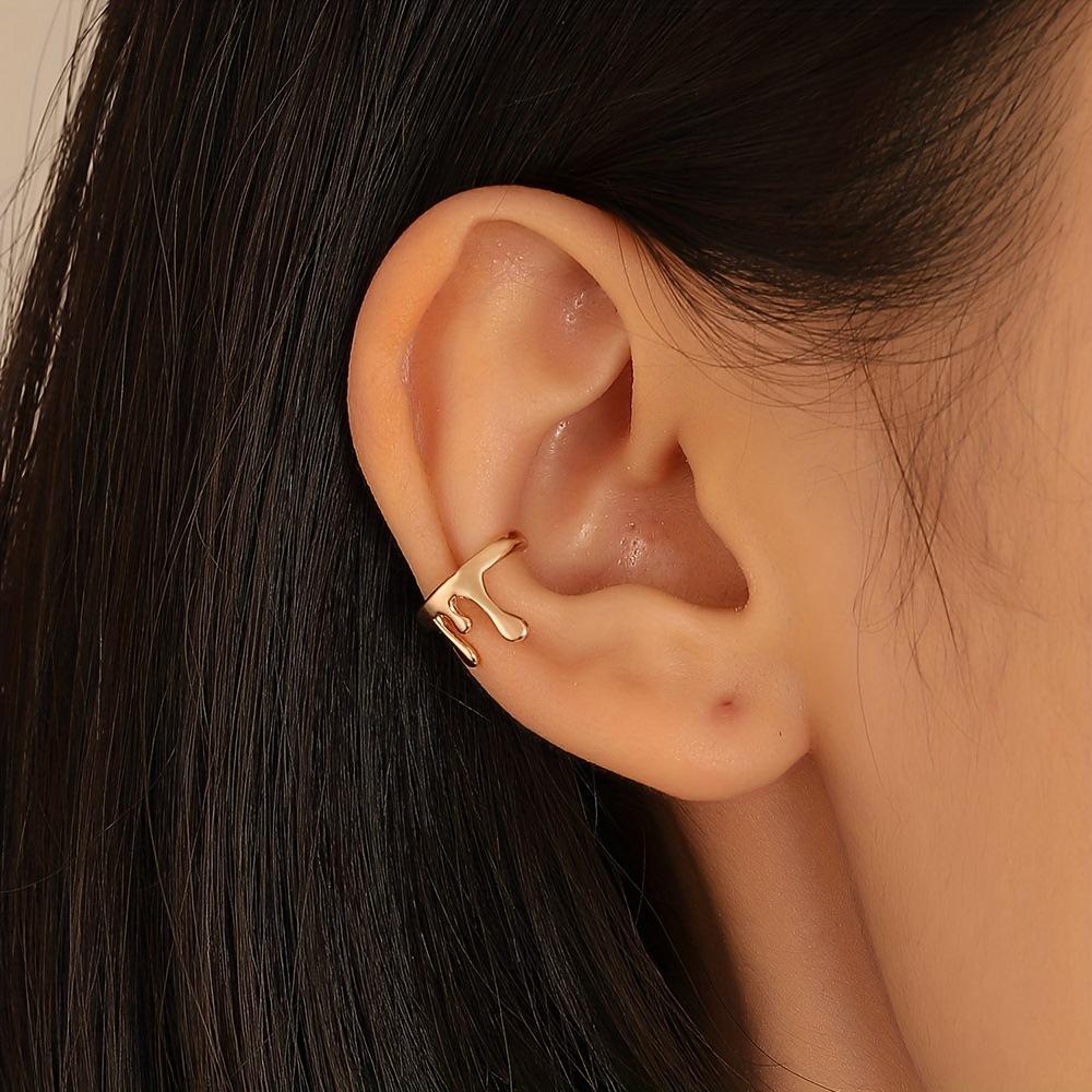 Шикарные серьги-каффы в виде капли воды из расплавленной лавы