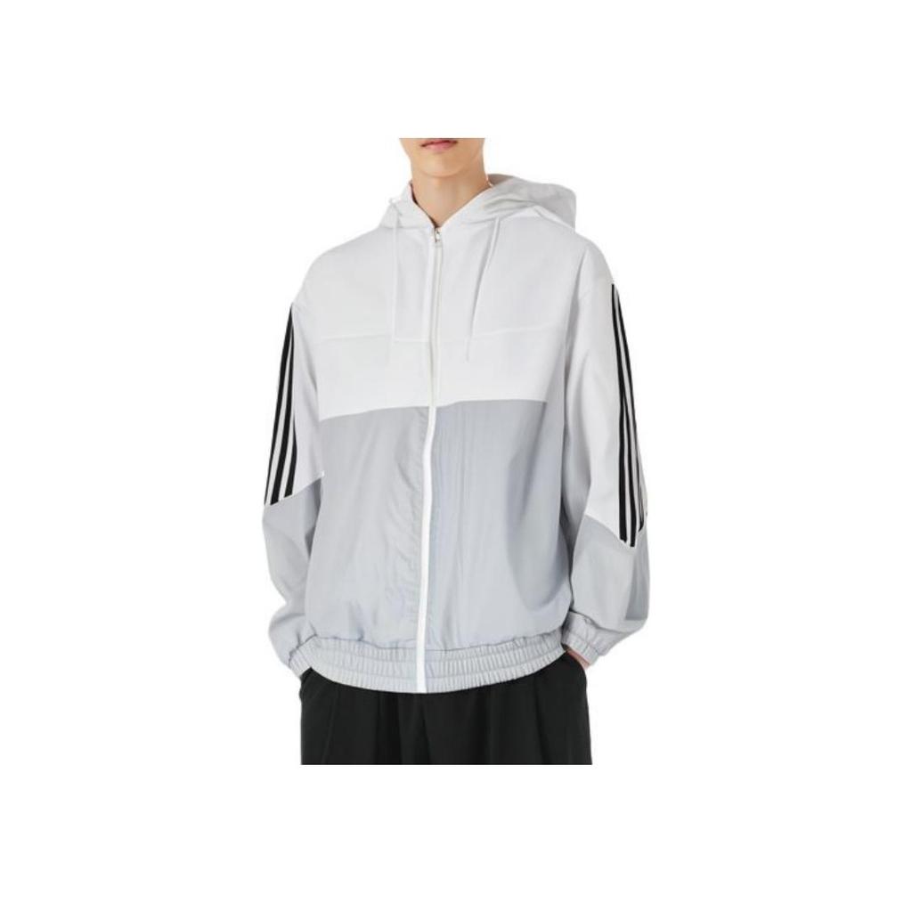 adidas U Essential Woven Color-Block Stripe Jacket Men Jackets White HN2423