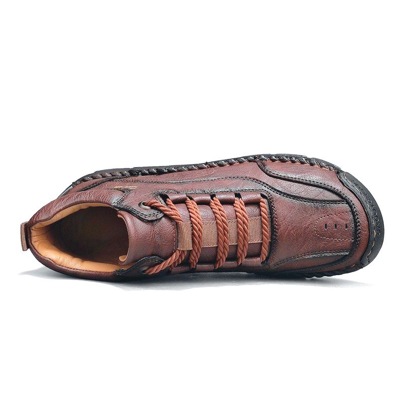 Wiosna / Jesień Męskie Trampki Casualowe za Kostkę Ręcznie Robione Skórzane Buty Plus Size 39-48 Męskie Buty Casualowe