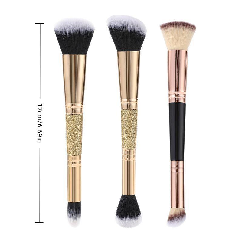 1/3 Stück Doppelseitiger Foundation Make-up Pinsel Angeschrägter Concealer Make-up Pinsel zum Verblenden Flüssig Puder Flauschige Kosmetikwerkzeuge