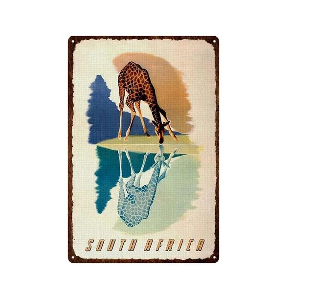 Morocco Hawaii Africa Sunset Scenery Metal Sign Vintage Travel Poster Hot Sale Wall Art Decoration Retro Iron Painting Tin Pl
