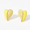 Enamel Heart White Yellow Color Stud Earrings For Women New Girl Wedding Jewelry Lady Temperament Pendientes