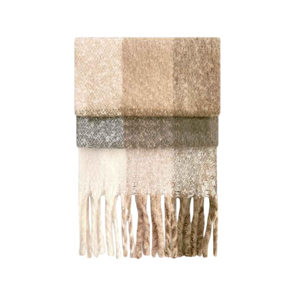 Beechfield Checkered Fluffy Scarf