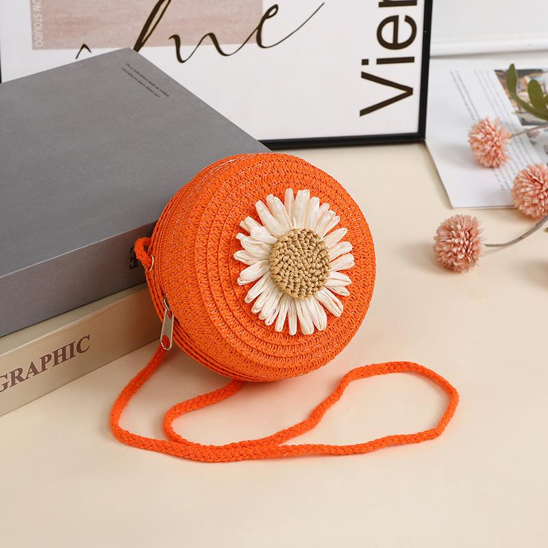 Rustic Raffia Straw Bag Woven Phone Bag Crossbody Female,Beach Straw Small Bag Holiday Style