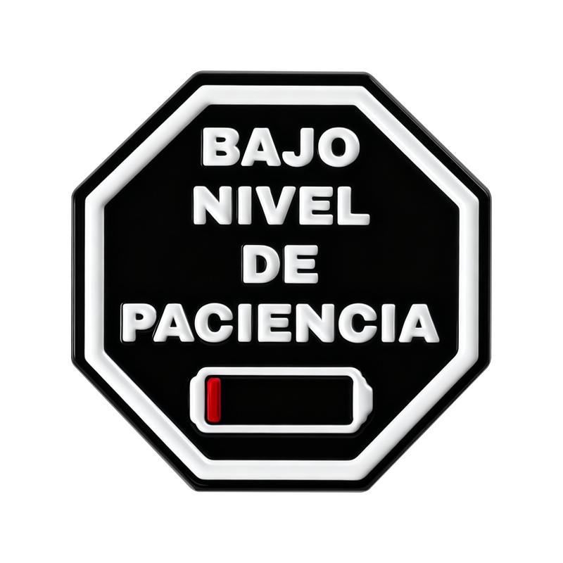 

Funny Spanish Quotes Enamel Pins Exceso de Dudas Alto Nivel De Paciencia Alto Nivel De Locura Brooches Lapel Badge Jewelry Gifts