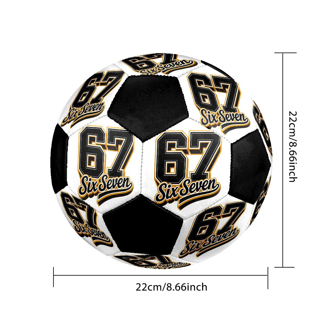 Six and Seventeen Indoor Soccer Ball Colorful Machine Stitched PVC Size 5 Team Training Competition Ready Durable High-Bounce Cool Sports Gift