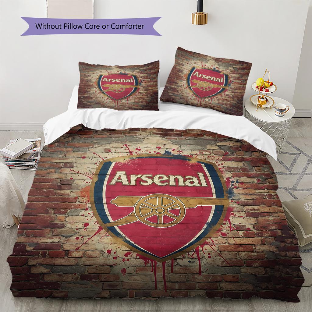 Set Copripiumino Trapuntato con Motivo Arsenal Football Club Decorazione per la Casa Regalo (1 * copripiumino + 2 * federe senza imbottitura)