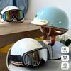 Vintage-Style Half Face Motorcycle Helmet Scooter Electric Bike Riders - 3C Certified ABS Safety Men Women