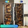 2pcs Tree Hole Bookshelf Printed Curtain - Artistic Home Decoration Curtains   All Season Decorative Curtains