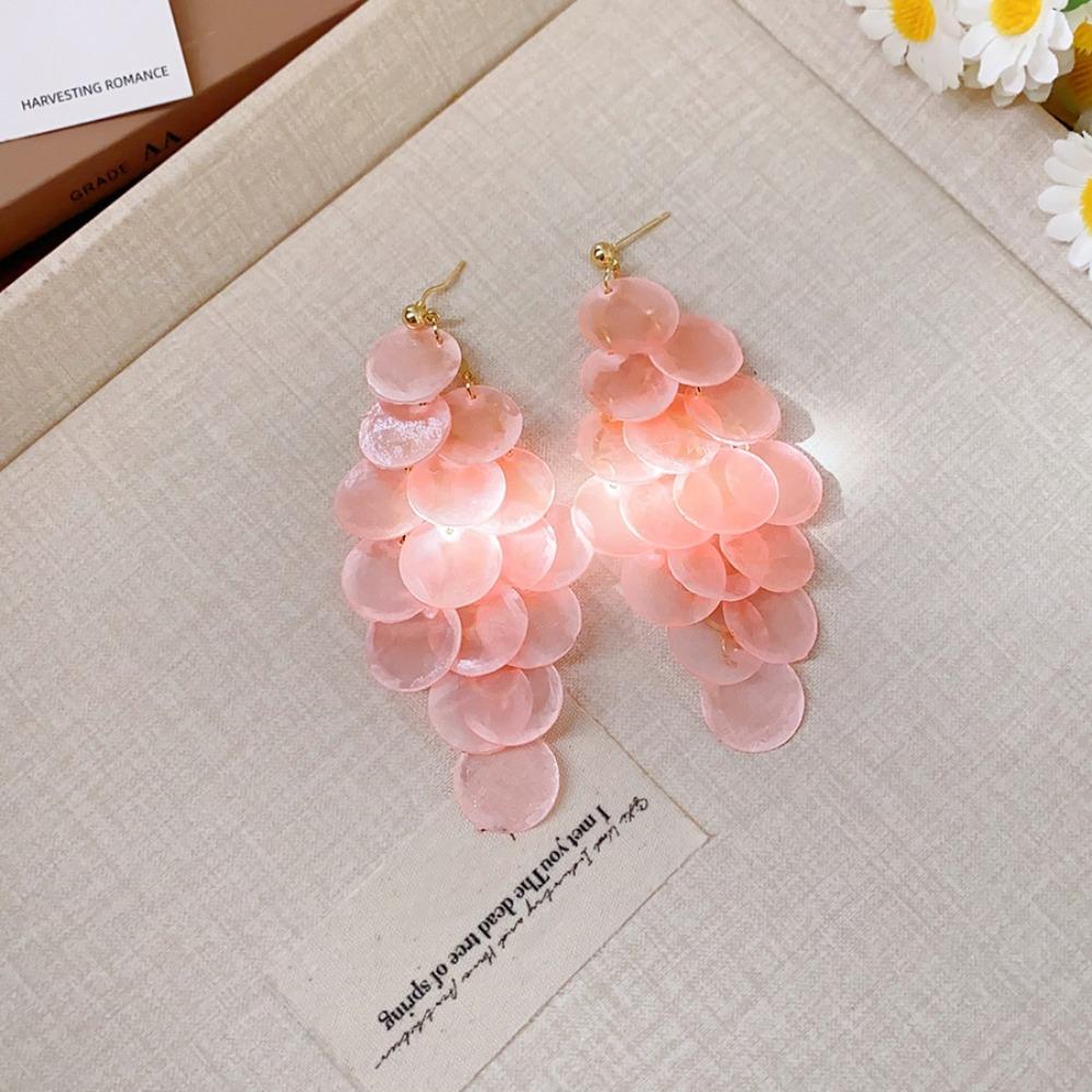 

Bohemian Style Shell Earring Light Luxury Exaggerated Earring Shell Pendant Stud Ladies