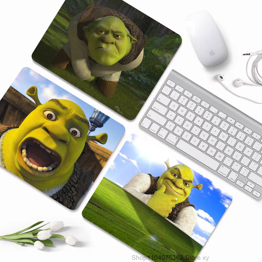 Cute Funny S-Shrek Mousepad Small LockEdge Mouse Pad For Gamers Computer Desk Pad Rectangular Anti-slip Rubber