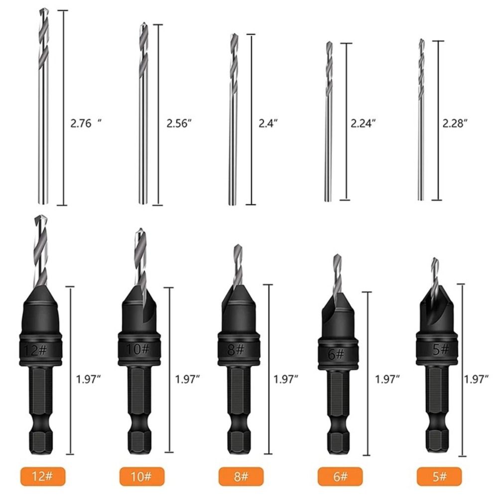 Cone Hardware Tool Countersink Drill Bit Set Drilling Pilot Holes Carpentry Drill Set Woodworking