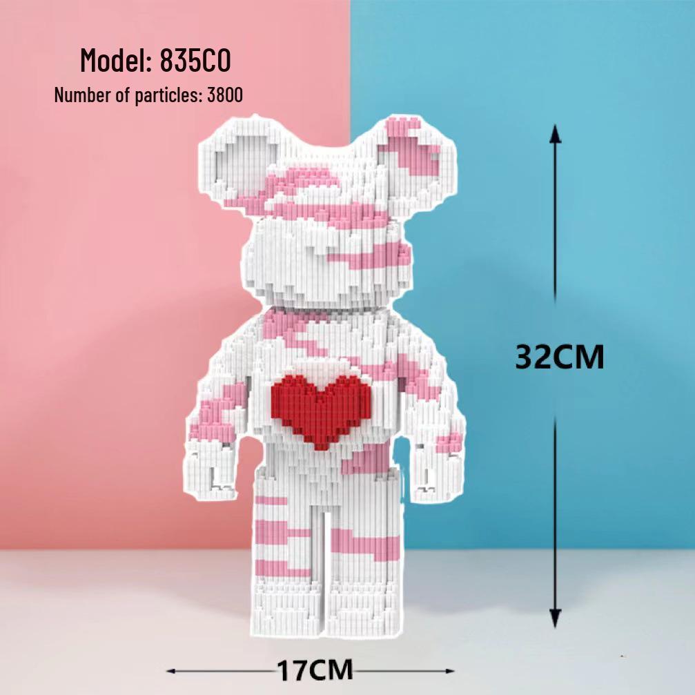 Girls' Compatible Lego: Violent Bear Building Block Series - Educational Micro-Block Interlocking Toys & Gifts