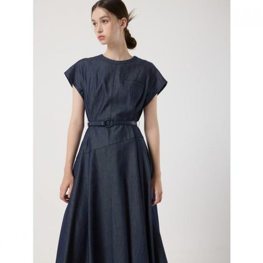 Cc Collect Belted Denim Flare Dress C252mse033