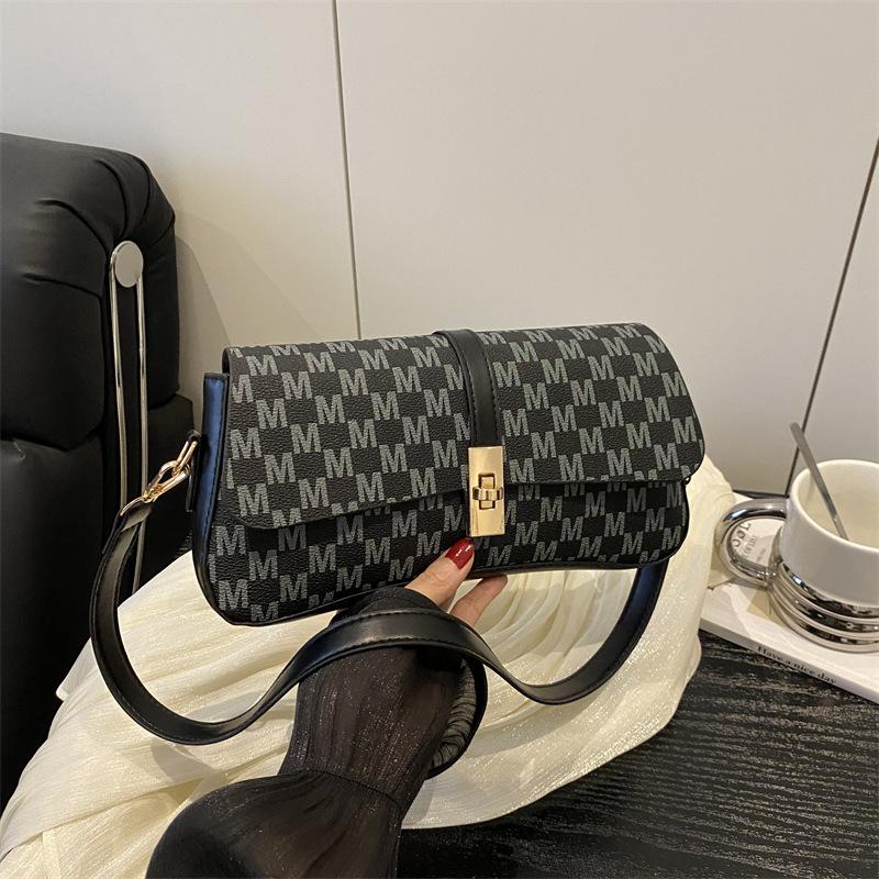 

High fashion niche portable women s bags summer new trend casual versatile retro underarm shoulder women s bags чёрный