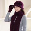 Fleece warm gestrickte Kaninchenfellmütze Damen Herbst und Winter kalte Handschuhe Schal Beanie Hut Trend bei älteren Menschen