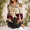 Ladies Plus Size Long Sleeve Casual Tee Metal Ring Neck Feature For Everyday Casual Styling