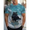 Sommer Herren 3D-Druck Rundhals-T-Shirt