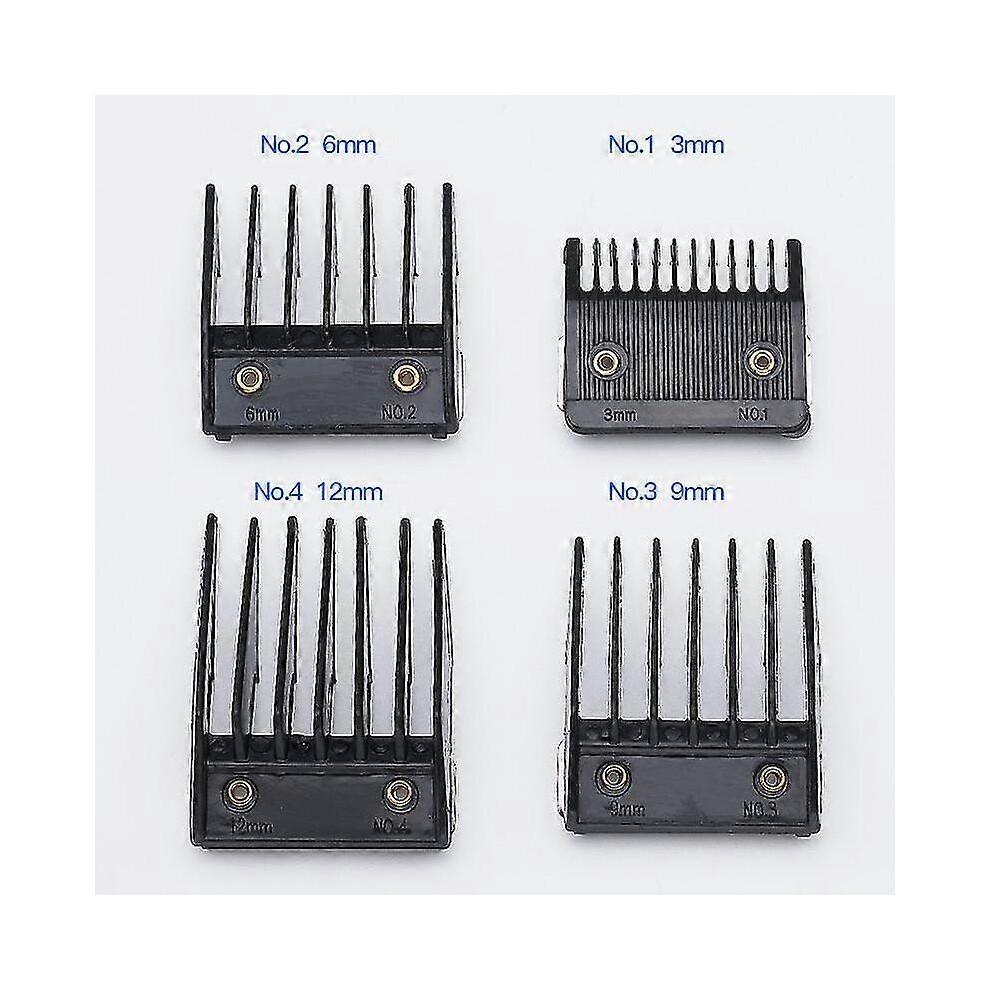 4 Attachment Comb Set for Wahl with Metal Backed Cutting Guide 3mm 6mm 9mm 12mm