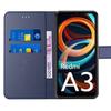 Coque pour Xiaomi Redmi A3 - Bleu Marine - Antichoc en Cuir PU - 2 Verres Trempés - Support intégré