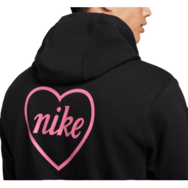 Nike Valentines Day Series Logo Hoodie Long Sleeve Sweatshirt Men Sweatshirt Black FZ5201-010