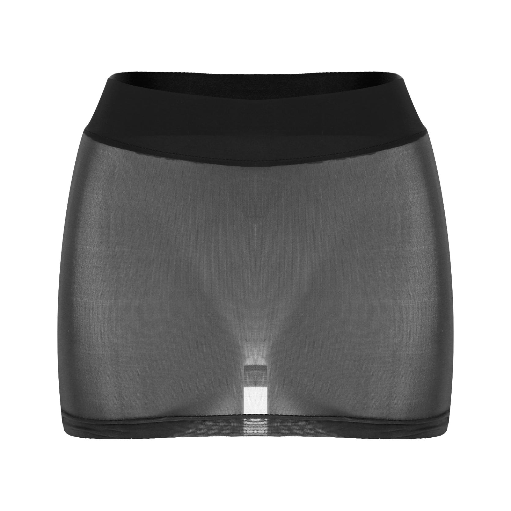 

Женские сексуальные летние пляжные шорты, повседневные беговые прозрачные эластичные мини-юбки-карандаши One Size чёрный