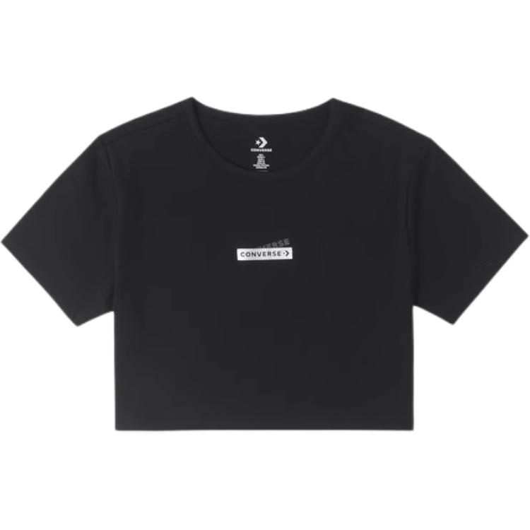 Converse Футболки Женские Черные С Круглым Вырезом Умеренные Другое 10027034-A01 L