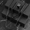 Jewelry Set Casting Square Men's Ring Punk Hip-Hop Style Cuban Chain Stainless Steel Accessories