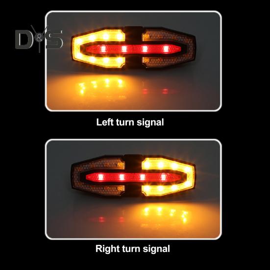 Bicycle Tail Light Adjustable LED Remote Control MTB Road Mountain Bike Turn Signal Lamp Waterproof Rechargeable Bright Night Riding Bike Warning