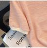 Women's Ice Silk Pink Knit T-Shirt - French Style Short Sleeve, Summer 2025 Niche Design