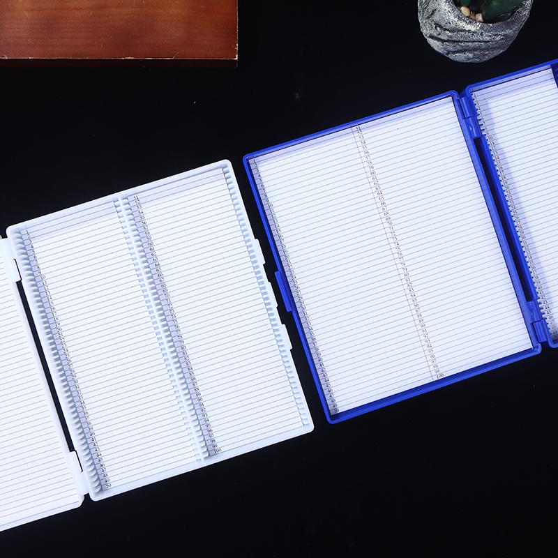 1PCS 4 Colors Plastic Rectangle Hold 100 Microslide Slide Microscope Box Laboratory Supplies Material Teaching