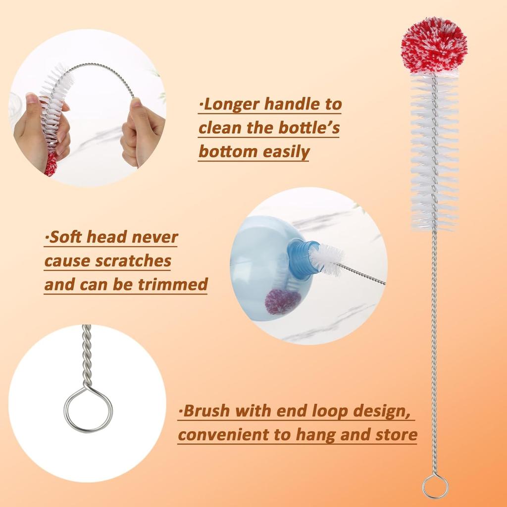 Hummingbird Feeder Cleaning Brushes, Versatile Bendable Cleaner Brush for Various Size Feeders, Gentle Bristles with Soft Tip, No Rust of Stainless