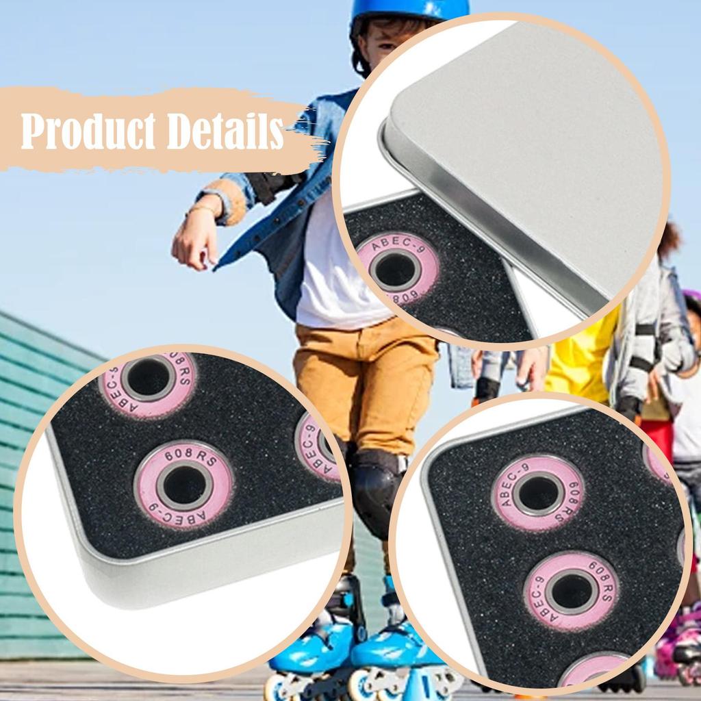608RS9 Steel Skateboard Bearings, Highfunctional Replacement Parts for And Skating