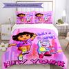 Set Biancheria da Letto Dora l'Esploratrice Copripiumino Traspirante con Federe Biancheria da Letto Decorativa per Camera da Letto Decorazione Casa Regalo di Compleanno