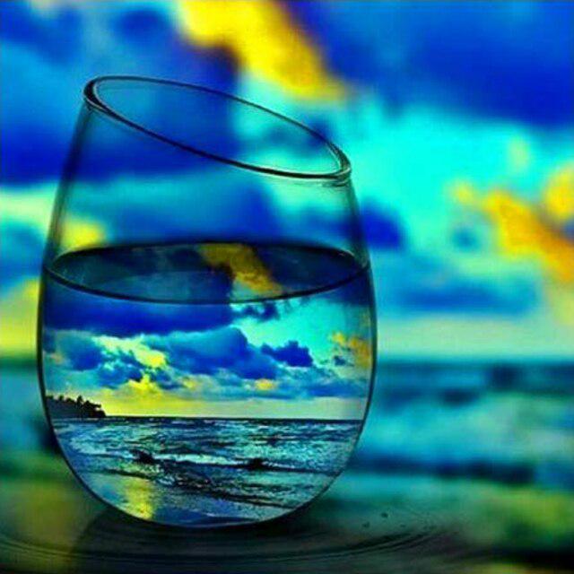 Cup DIY 5D Diamond Painting Full Round Drill Mosaic Sunset Seaside Diamond Embroidery Handmade Kit Holiday Gift Home Decoration