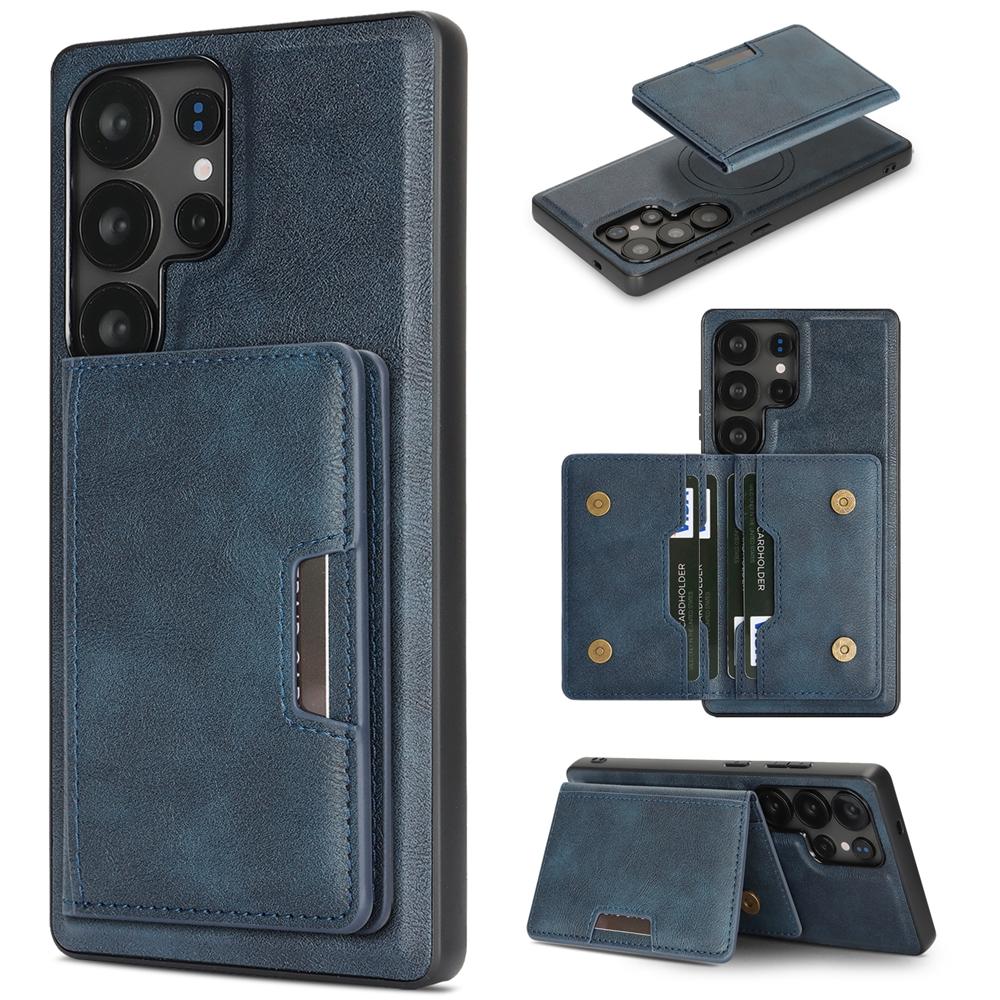 High-end Business Magnetic Cover For Samsung S26 Ultra S25 Edge S24 FE S23 Plus Kickstand Cards Bag Slots ShockProof Phone Case