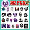 50 Cartoon Gothic Graffiti Luggage Stickers Dark Purple Cool Skull Gothic