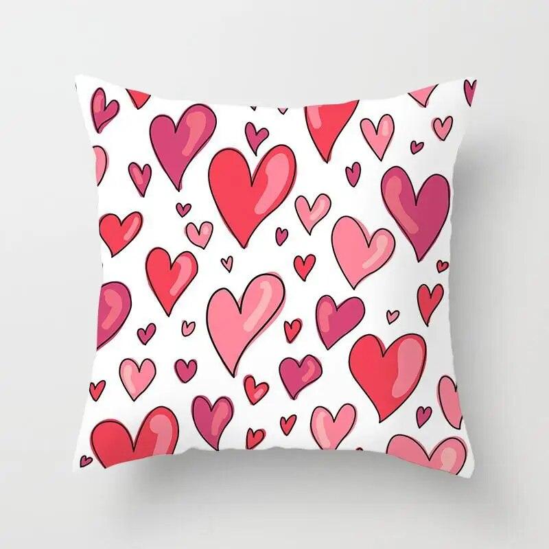Seat Living Room Sofa Pillowcase Valentine's Day Love Cushion Cover Red Pink Heart  Home Decor