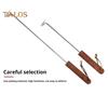BBQ Steak Grill Hook Meat Turner Wooden Handle Stainless Steel Food Flipper for Grilling Vegetables Portable Kitchen Tool