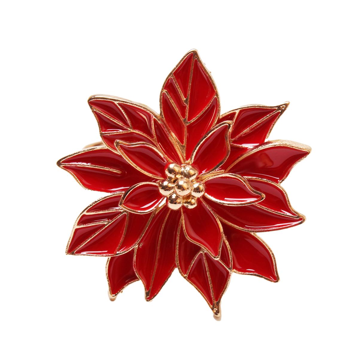 

1 шт. Кольца для салфеток Рождественские цветы Держатель для салфеток для праздничного украшения стола Оптом